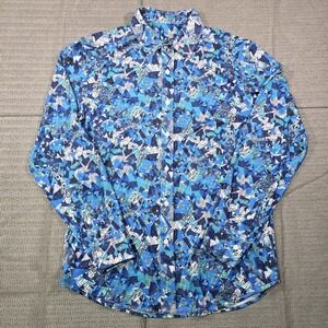 Robert Graham Shirt Mens S Blue Classic Fit Long Sleeve UPF 30